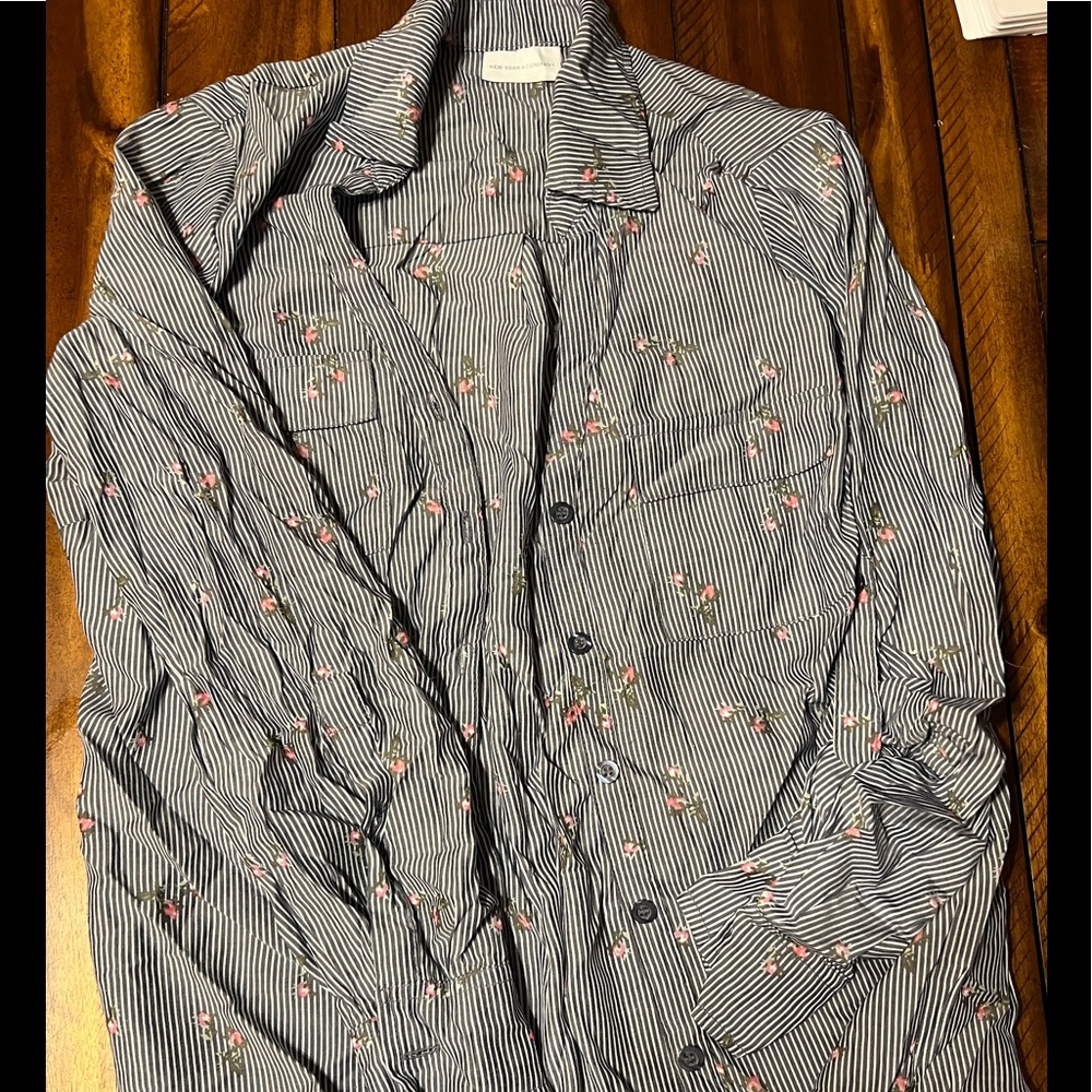 New York & Co striped button down